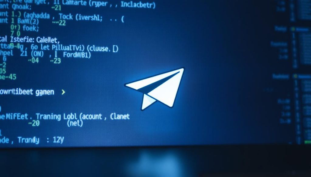 A digital telegram symbol, its screen filled with a shimmering, blurred background. The telegram icon stands prominently in the foreground, its bold, iconic lines contrasting with the soft, unfocused elements behind it. The image has a slightly moody, contemplative atmosphere, as if hinting at the complexities of data recovery and the delicate balance between digital preservation and accidental deletion. Soft, directional lighting casts subtle shadows, adding depth and dimension to the scene. The overall composition is clean and minimalist, allowing the telegram icon to be the central focus, while the background elements provide a sense of context and ambiance.