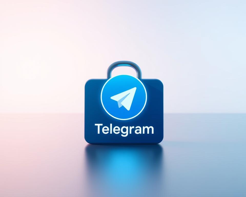 A serene and secure Telegram account with a stylized padlock icon and subtle gradient background, conveying a sense of digital privacy and protection. The account avatar is displayed prominently, surrounded by a soft, glowing aura to emphasize its importance. The overall composition is balanced and minimalist, with clean lines and a calming color palette, reflecting the need for a safe and reliable communication platform.