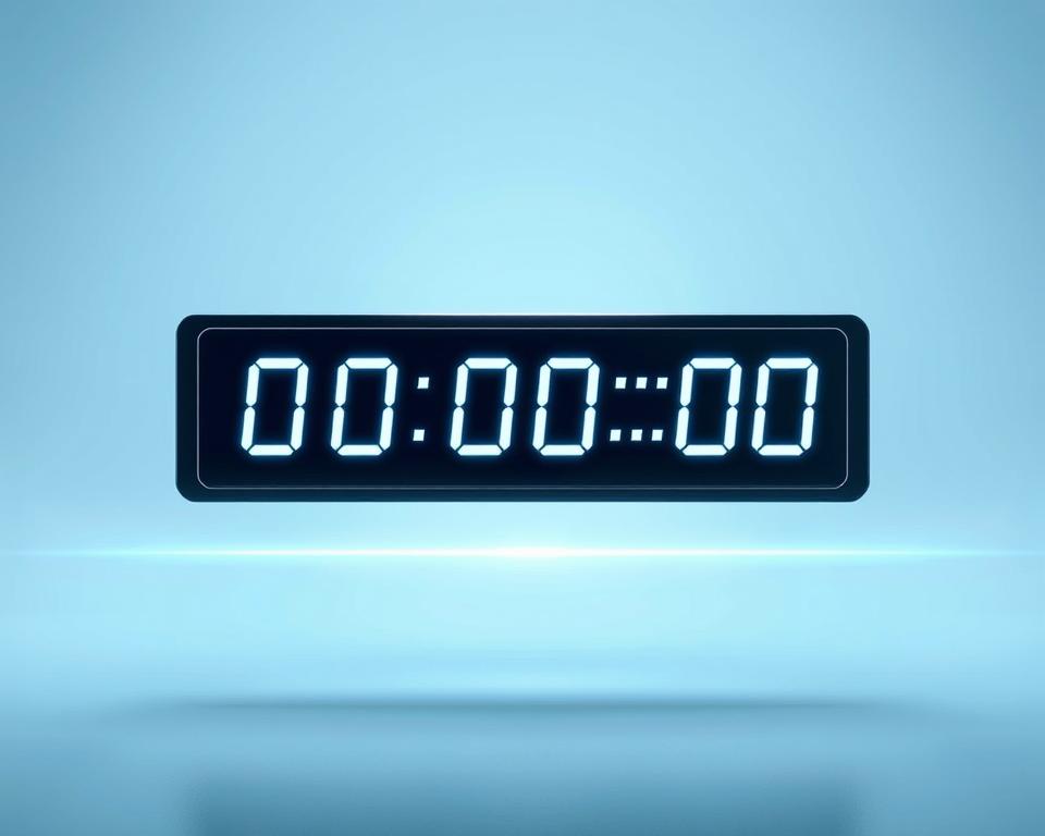 A sleek, modern digital countdown timer floating in a minimalist, futuristic interface. The timer is prominently displayed, with bold, clean numbers that tick down with precision. The background is a serene, gradient-based palette, creating a sense of focus and anticipation. Subtle holographic elements and a cool, blue-toned lighting add a high-tech, sci-fi atmosphere. The layout is well-balanced, with ample negative space to draw the eye to the central timer. This sophisticated, customizable self-destruct timer exudes an air of controlled power and digital elegance.
