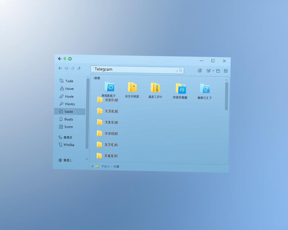A sleek, modern file explorer window displaying the "Telegram下载目录" in a clean, intuitive layout. The window is bathed in a soft, ambient lighting, creating a calming, professional atmosphere. The directory structure is neatly organized, with clear folder labels and icons that convey the contents at a glance. The background is a subtle gradient, allowing the file explorer to be the focal point. The overall scene exudes a sense of efficiency and user-friendliness, reflecting the seamless Telegram download experience.