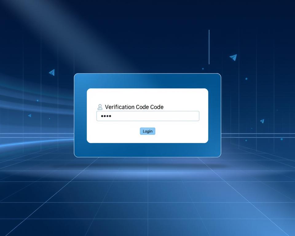 A sleek, modern illustration depicting a Telegram login screen with a prominent "Verification Code" input field. The screen is set against a minimalist, futuristic backdrop with subtle grid patterns and holographic accents, conveying a sense of high-tech sophistication. The foreground features a minimalist Telegram logo and a concise, easy-to-read section title "进阶解决方案". The overall atmosphere is one of efficiency, security, and technological prowess, perfectly suited to illustrate the advanced Telegram login verification solution.